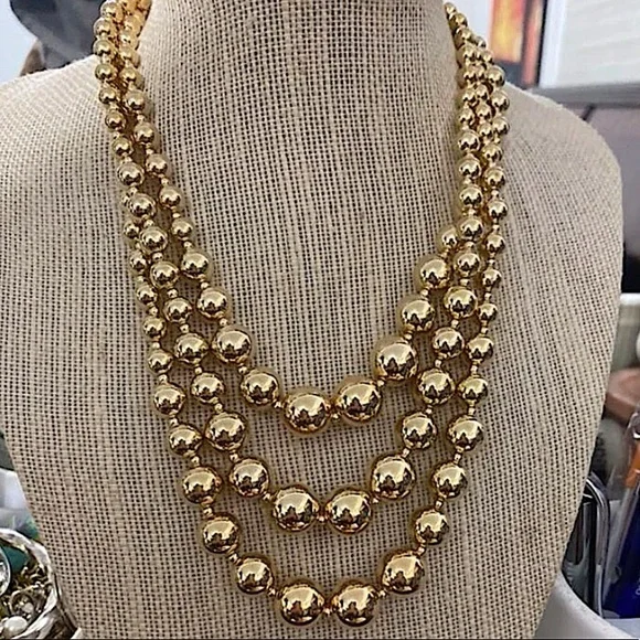 Beaded Multilayer Gold Plated Choker Necklace - Picture 8 of 8